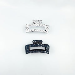 2pcs Square Hair Claw Hair Clip Matte Hair Clip Patterned Hair Claw
