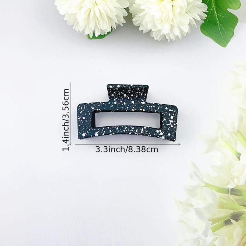 2pcs Square Hair Claw Hair Clip Matte Hair Clip Patterned Hair Claw