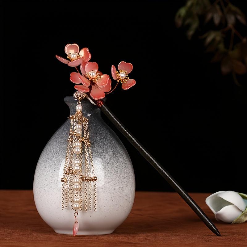 Vintage Flowers Hair Pin Chignon Women Headdress Crystal Hairpins