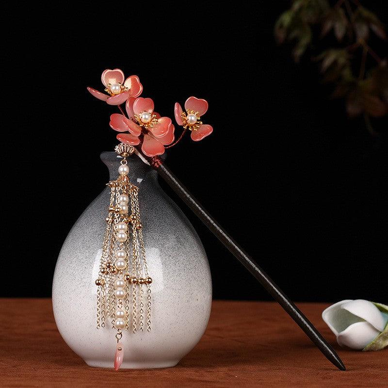 Vintage Flowers Hair Pin Chignon Women Headdress Crystal Hairpins