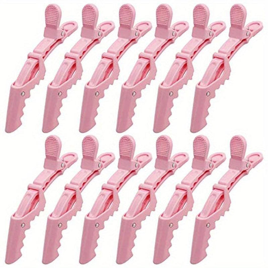 12 Pcs Pink Hair Styling Clip Salon Hair Styler