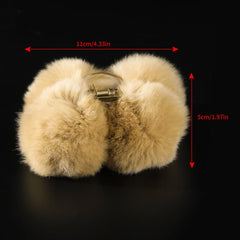 Faux Fur Pom Pom Hair Claw Clip Non Slip Strong Hold Grip Hair Jaw Clip