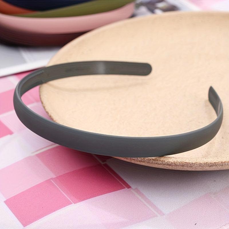 9pcs Matte Headband Skinny Head Hoop Solid Headdress Nonslip Hair Band