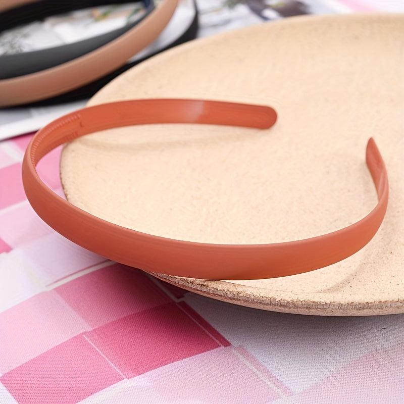 9pcs Matte Headband Skinny Head Hoop Solid Headdress Nonslip Hair Band