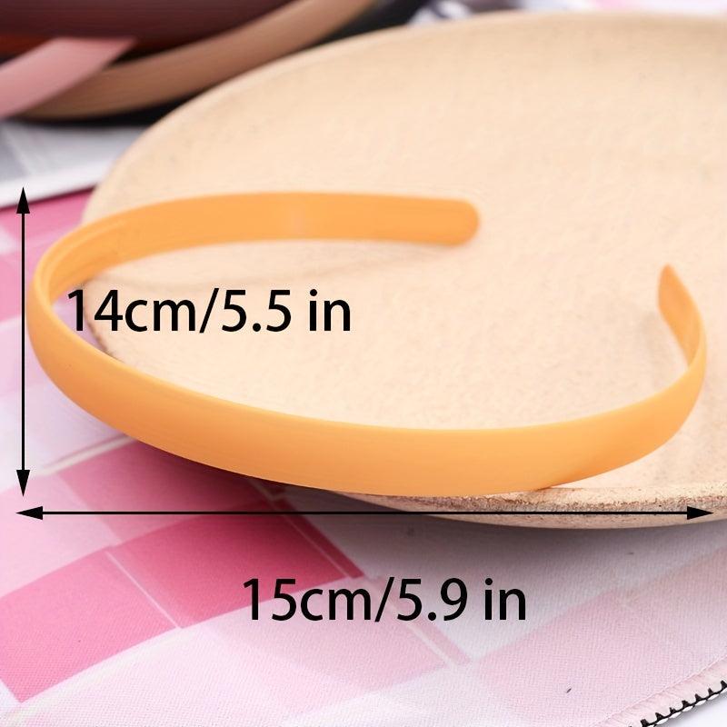 9pcs Matte Headband Skinny Head Hoop Solid Headdress Nonslip Hair Band