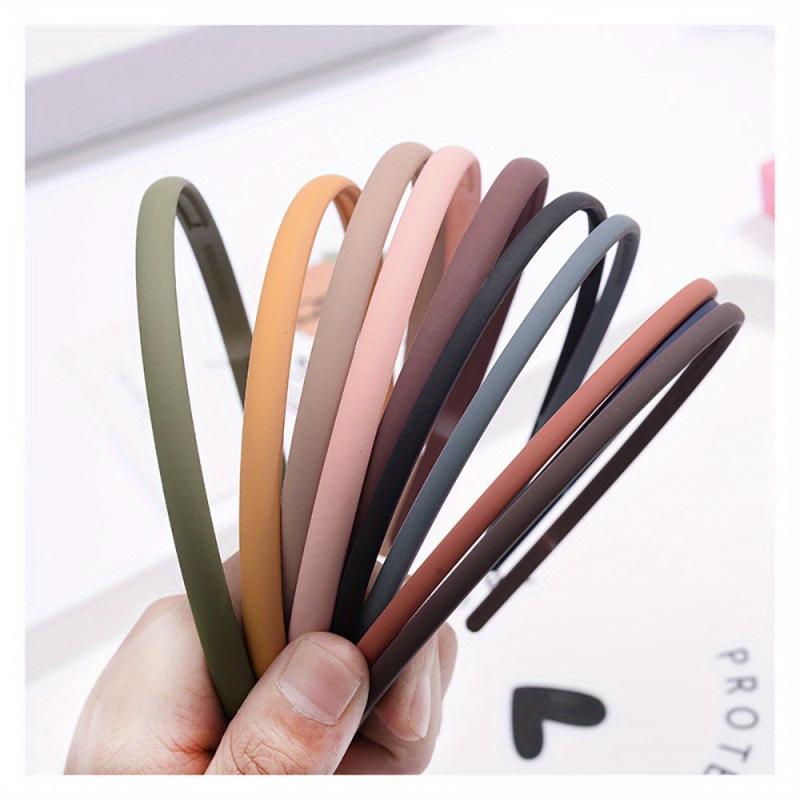 9pcs Matte Headband Skinny Head Hoop Solid Headdress Nonslip Hair Band