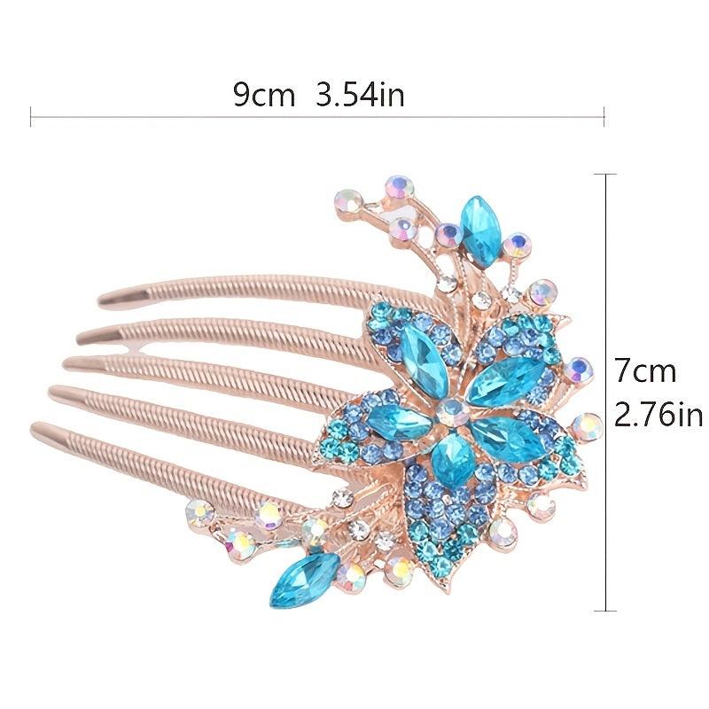 Alloy Flower Rhinestone Hair Comb Hairpin Party Favor Decorations