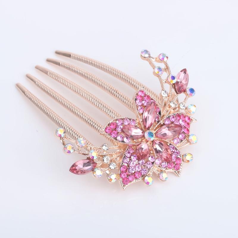 Alloy Flower Rhinestone Hair Comb Hairpin Party Favor Decorations