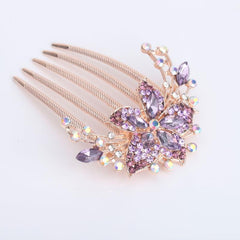 Alloy Flower Rhinestone Hair Comb Hairpin Party Favor Decorations