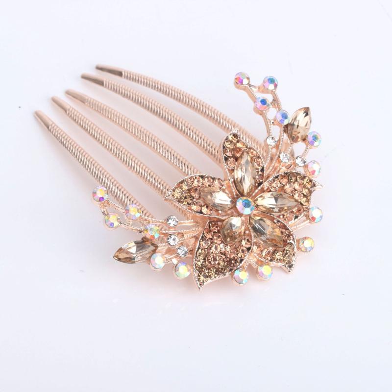 Alloy Flower Rhinestone Hair Comb Hairpin Party Favor Decorations