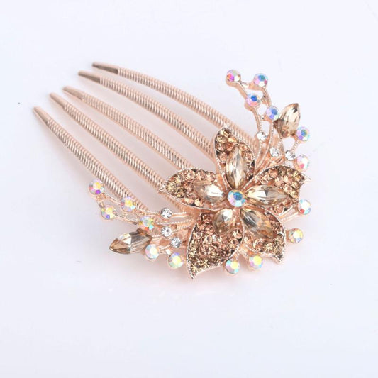 Alloy Flower Rhinestone Hair Comb Hairpin Party Favor Decorations