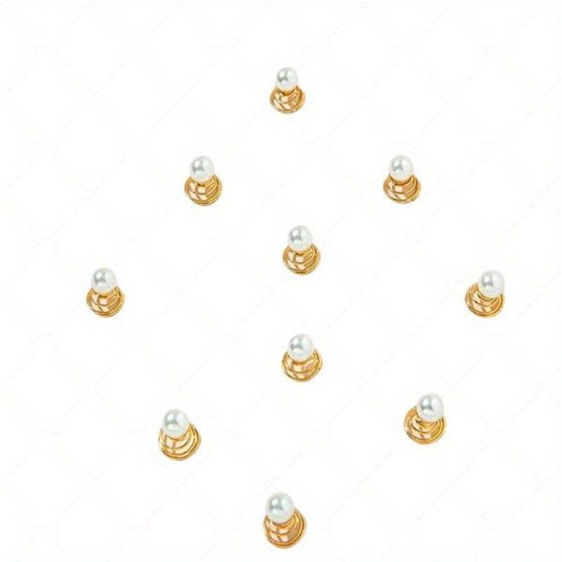 6pcs Spiral Hair Ring with Star Decor and Faux Pearl - for Braids and Ponytail