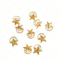 6pcs Spiral Hair Ring with Star Decor and Faux Pearl - for Braids and Ponytail