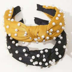 Pearl Headband Twisted Faux Velvet Bling Hair Clip Hairpins