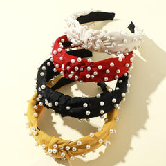 Pearl Headband Twisted Faux Velvet Bling Hair Clip Hairpins