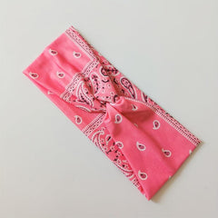 2pcs Boho Headband Stretchy Criss Cross Hair Band Sports Sweatband Paisley Print