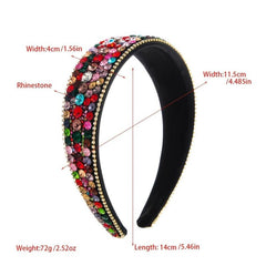 Glitter Rhinestone Headband for Women Wide Brim Headdress
