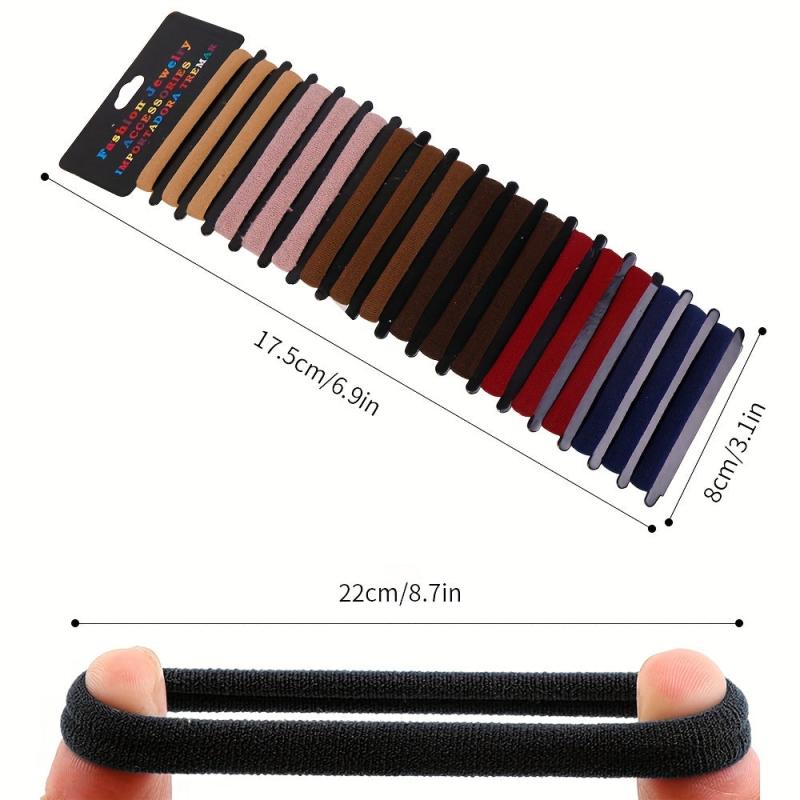 18pcs Elastic Hair Tie Basic Rubber Band Ponytail Hair Rope Hair Accessories