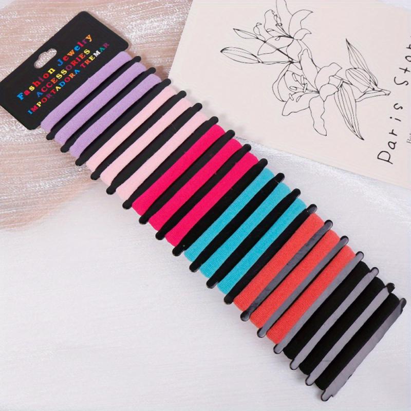 18pcs Elastic Hair Tie Basic Rubber Band Ponytail Hair Rope Hair Accessories