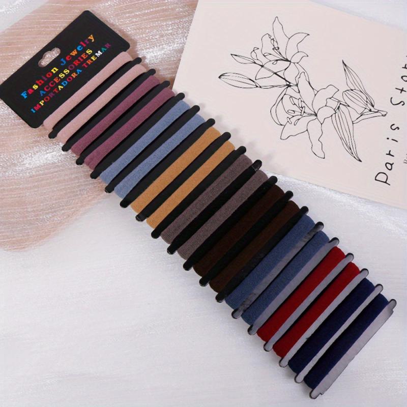 18pcs Elastic Hair Tie Basic Rubber Band Ponytail Hair Rope Hair Accessories