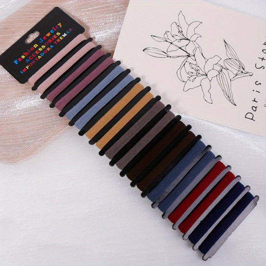 18pcs Elastic Hair Tie Basic Rubber Band Ponytail Hair Rope Hair Accessories