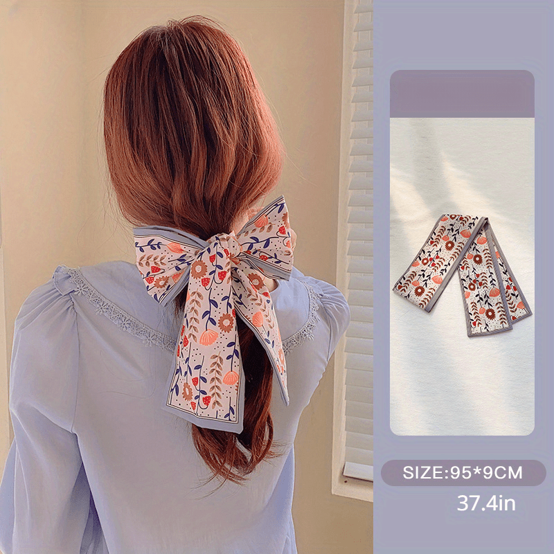 Silky Scarf Headband Bow Knot Head Rope Ribbon Hair Accessories