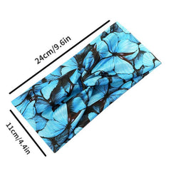 Boho Butterfly Print Wide Headband Elastic Head Wrap
