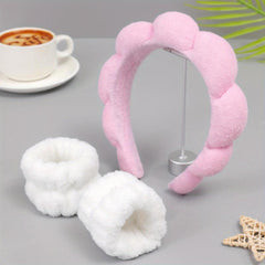 Makeup Headband Hair Band for Washing Face Spa Skincare Elastic Soft Flannel