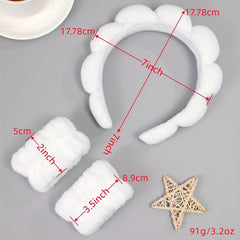 Makeup Headband Hair Band for Washing Face Spa Skincare Elastic Soft Flannel