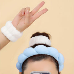 Makeup Headband Hair Band for Washing Face Spa Skincare Elastic Soft Flannel