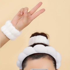 Makeup Headband Hair Band for Washing Face Spa Skincare Elastic Soft Flannel