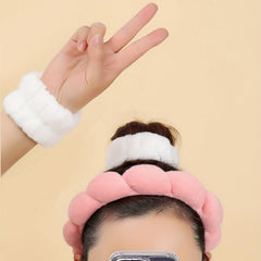 Makeup Headband Hair Band for Washing Face Spa Skincare Elastic Soft Flannel