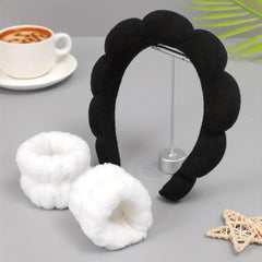Makeup Headband Hair Band for Washing Face Spa Skincare Elastic Soft Flannel