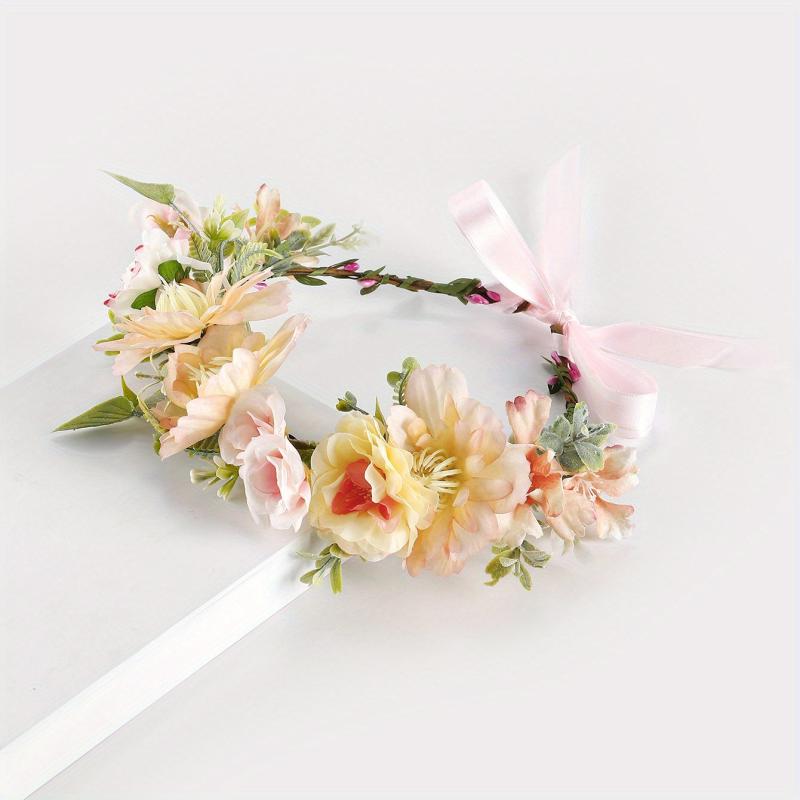 Simulation Flower Leaf Wreath Bridal Headband Hair Accessories For Women Girls