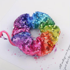 4pcs Large Glitter Sequin Hair Tie Y2K Hair Rope Hair Accessories
