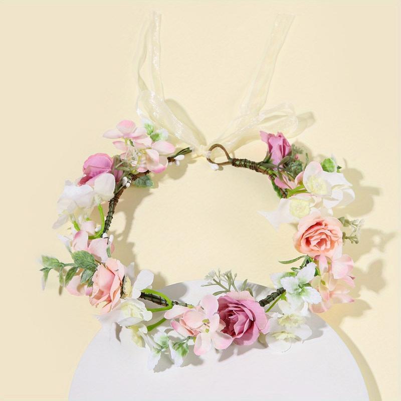 Adjustable Wreath Flower Headband Bridal Headpiece