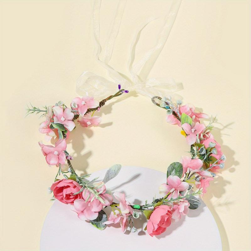Adjustable Wreath Flower Headband Bridal Headpiece