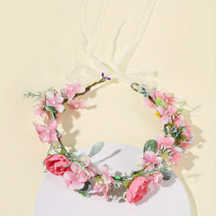 Adjustable Wreath Flower Headband Bridal Headpiece