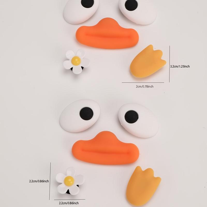10pcs Cartoon Duck Shoe Charms PVC Soft Shoe Decorations