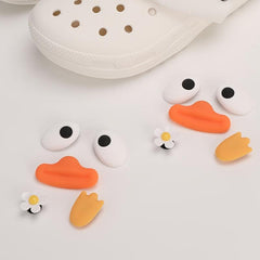 10pcs Cartoon Duck Shoe Charms PVC Soft Shoe Decorations