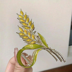 Metal Barley Hair Clip with Rhinestone Back Head Updo Headwear