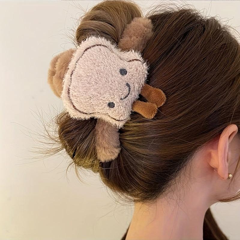 Egg Plush Doll Hair Claw Ponytail Holder