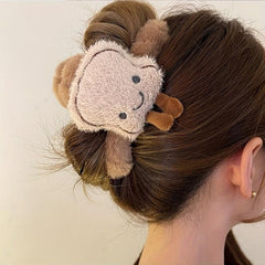 Egg Plush Doll Hair Claw Ponytail Holder