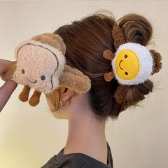 Egg Plush Doll Hair Claw Ponytail Holder