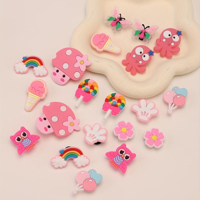 Pink Mushroom Octopus Shoe Charm DIY Shoe Accessories Clogs Shoe Charm