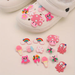 Pink Mushroom Octopus Shoe Charm DIY Shoe Accessories Clogs Shoe Charm