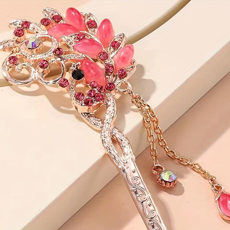 Rhinestone Flower Hairpin Hair Stick Ponytail Holder Hair Accessories