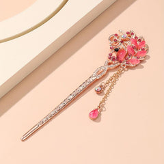 Rhinestone Flower Hairpin Hair Stick Ponytail Holder Hair Accessories