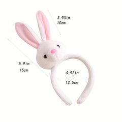 2pcs Plush Headband for Washing Face Spa Makeup Rabbit Ears Flower