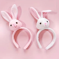 2pcs Plush Headband for Washing Face Spa Makeup Rabbit Ears Flower